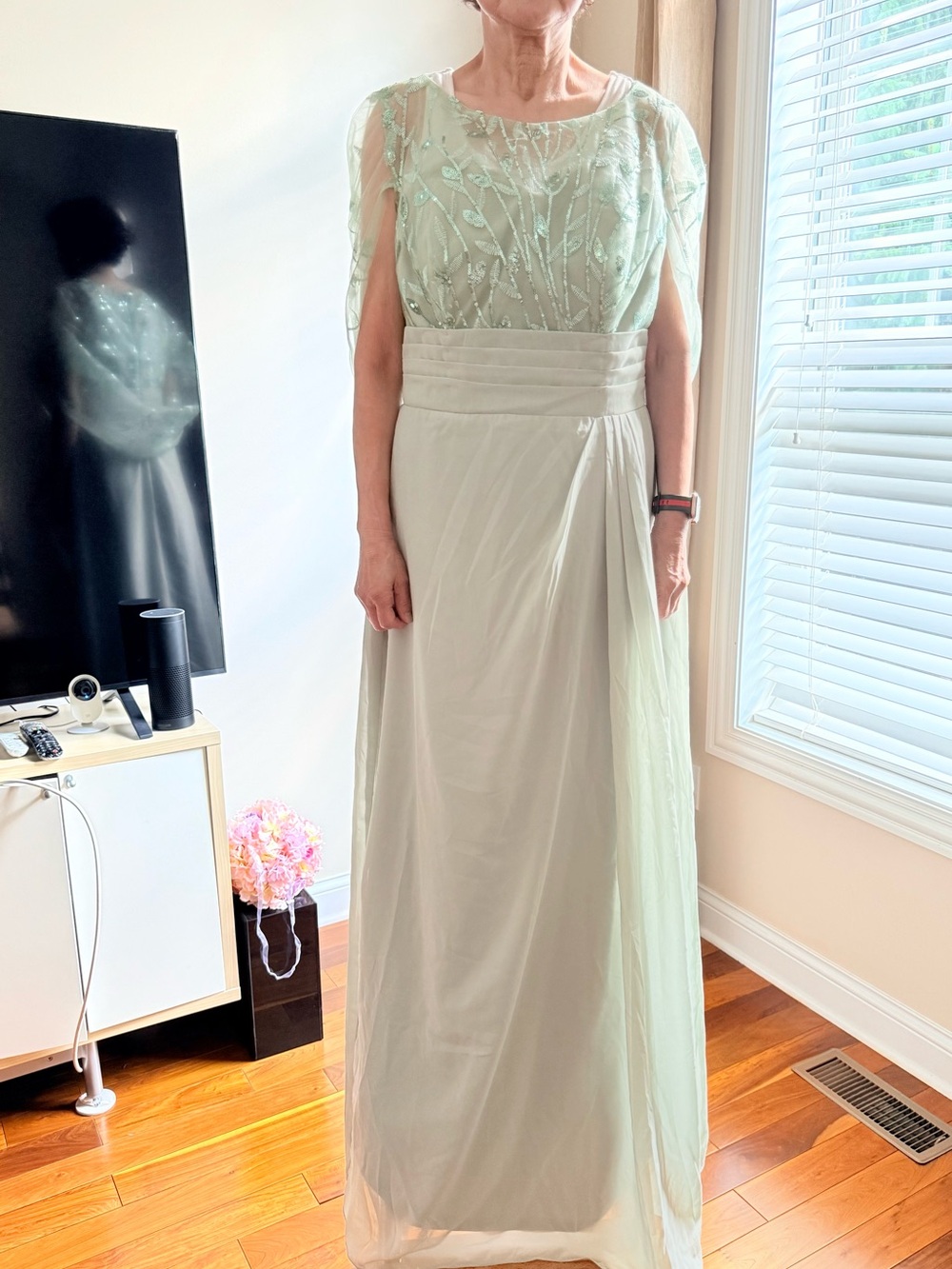 Mint Green Sequin Embroidered Dress